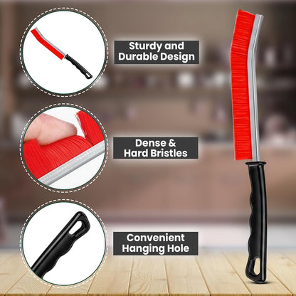 Crevice Cleaning Brush Set – 3Pcs Hard Bristle Cleaning Tools for Grout, Tile Floors, Gaps & Narrow Spaces – Small Grout Scrub Brush for Cleaning Bathroom, Shower, Window Tracks, Kitchen | Grout Scrub Brush for Tile Floors, Bathroom, Shower, Window