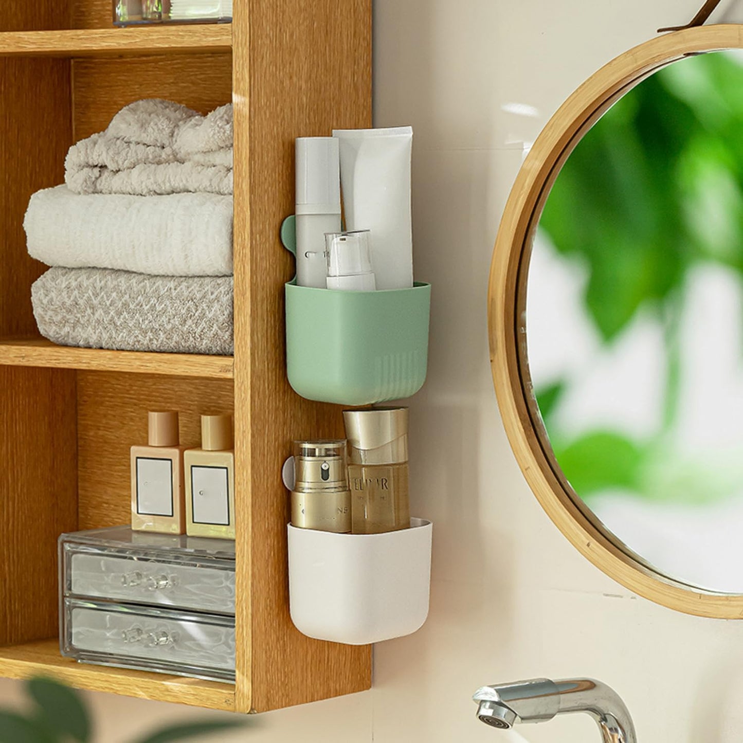 Fridge Magnetic Cup Storage Rack, Magnetic Locker Organizer for Pen, Holder for Laundry, Board, Desks, Dresser, White
