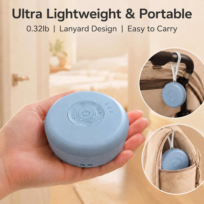 White Noise Sound Machine with Night Light for Sleep Adults Baby | Portable Sound Machine for Travel Office Home Yoga Meditation 26 Soothing Sounds 3 Timers Memory Function Blue