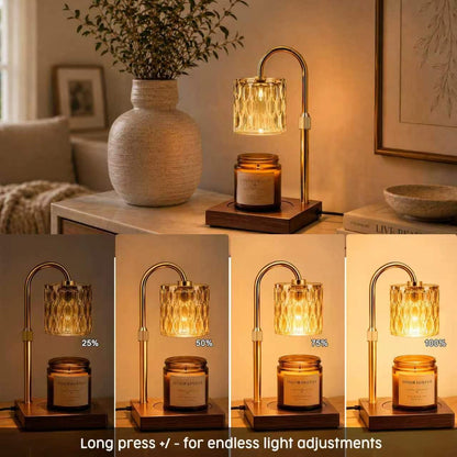 Candle Warmer Lamp with 3 Bulbs, Adjustable Height Dimmable Candle Warmer with Timer, Candle Lamp with Charming Gift Box Ribbon,Birthday Gifts for Women Mom, House Warming Gifts New Home Decor