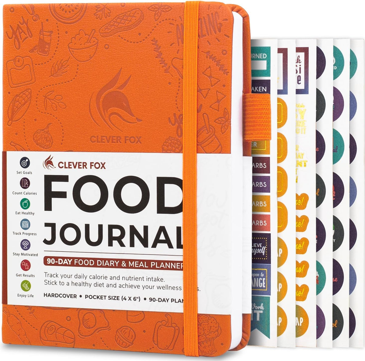Clever Fox Food Journal for Women & Men, Weight Loss Tracker, Aquamarine