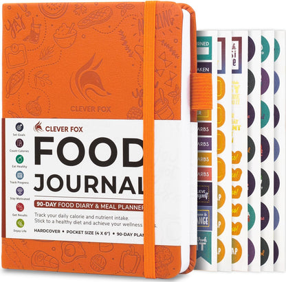 Clever Fox Food Journal for Women & Men, Weight Loss Tracker, Aquamarine