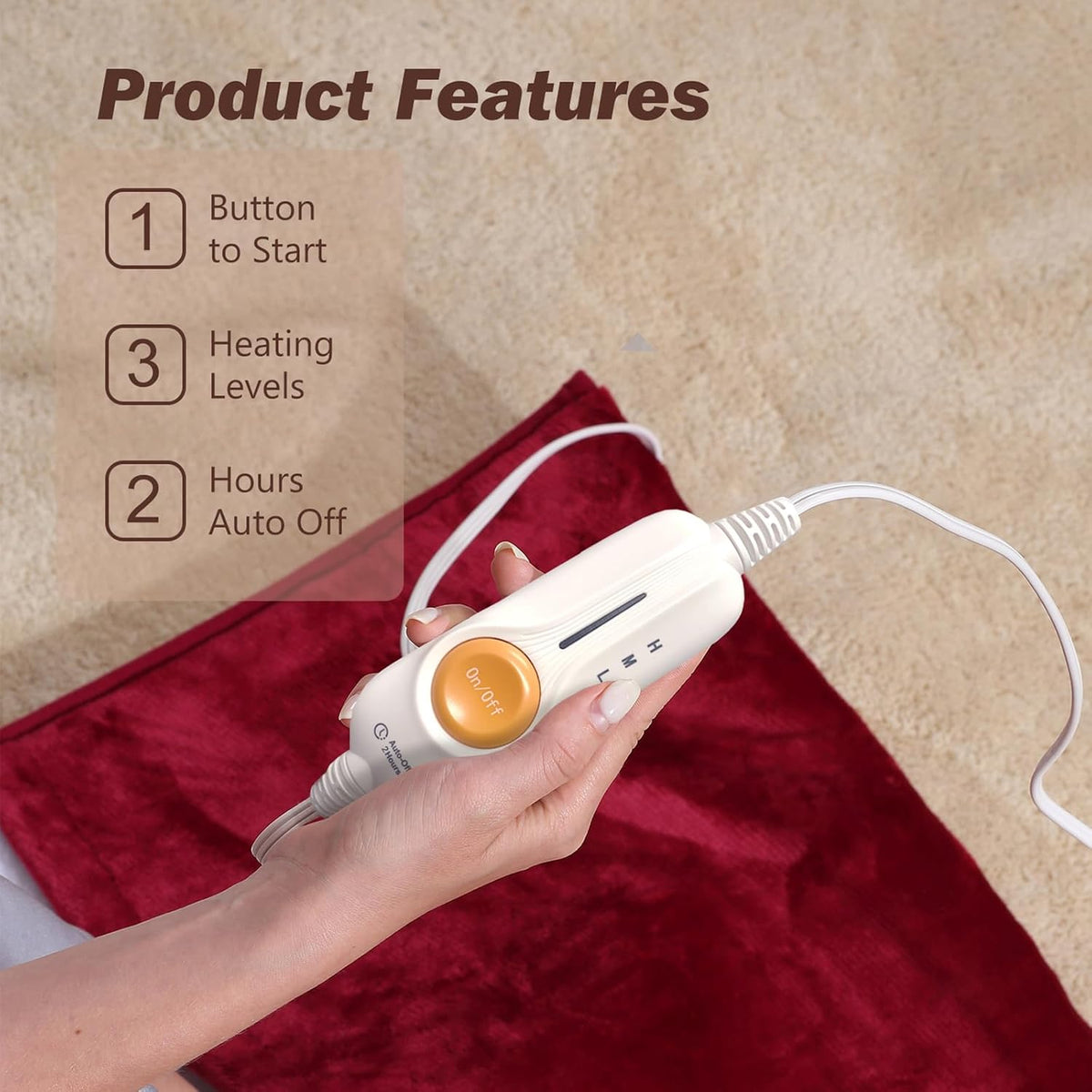 Gintao Electric Heated Foot Warmers for Feet,22"×20" Soft Foot Heating Pad