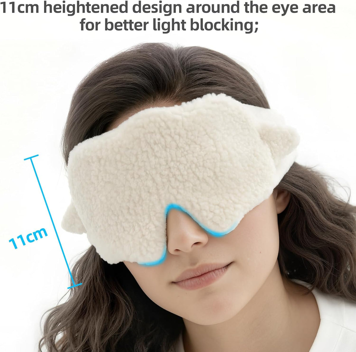 22mm Mulberry Silk Sleep Mask,3D Lash Friendly Eye Mask Adjustable Gray