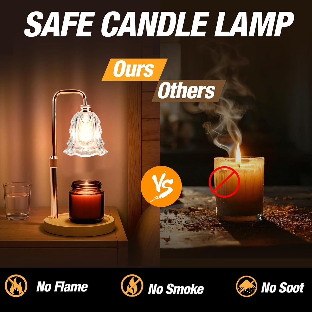 Candle Warmer Lamp with Timer and Dimmer, Electric Wax Warmers for Scented Candles with 5 Brightness Settings, Anti-Glare Lamp with Adjustable Height, Home Decor, Gift for Birthday, Valentines