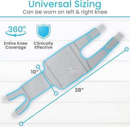 Vive Compression Knee Ice Wrap - Reusable Brace with Air Pump - Hot/Cold