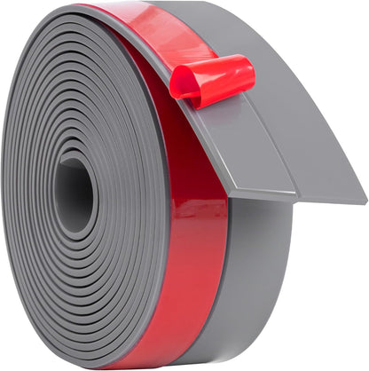 ToLanbbt Weather Stripping Silicone Door Seal Strip 2 in x 10 ft Door Draft Stopper Self Adhesive Tape, Side & Bottom Gaps Insulation Seal for Glass Shower Sliding Window, Black