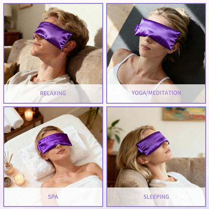 Lavender Weighted Eye Pillow for Relaxation, Yoga, Sleeping, Lavender Eye Mask with Natural Flaxseeds & Lavender for Headache, Sinus, Dry Eyes Relief, Meditation Accessories with Aromatherapy, 6PK