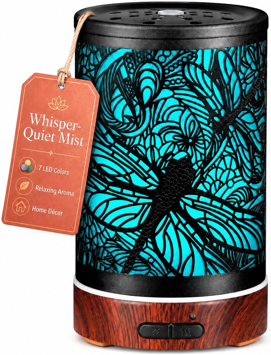 Tree Essential Oils Diffuser for Home 150ML Aromatherapy Diffuser | Birthday Gifts for Women mom,Metal Cool Mist Humidifier with 7 Colors Lights Waterless Auto Off Air Diffusers