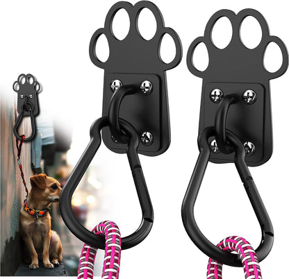 XIAOXINGYUN Heavy-Duty Indoor and Outdoor Dog Leash Holder for Wall – Automatic Closing Dog Leash Hook, Secure and Escape-Proof Hook for Lead Management, Easy to Install for Home & Business