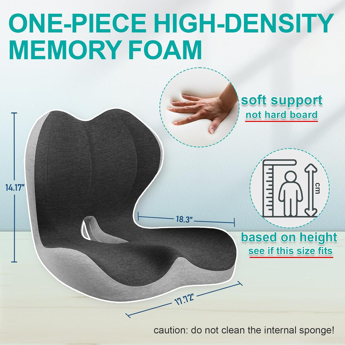 Seat Cushion for Office Chair, Orthopedic and Ergonomic Memory Foam Cushion