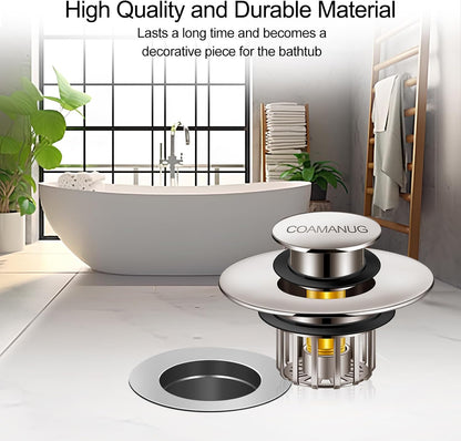 coamanug Bathtub Stopper | Shower Drain Hair Catcher, Pop-up Tub Stopper with Strainer | Bathroom Drain Plug | Drain Protector for 1-1/2 to 1-3/4"" Bath Drain Hole