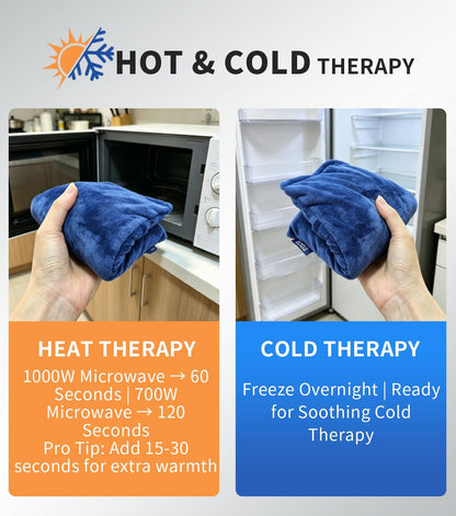 Microwave Heating Pad with Flaxseed, Moist Heat Pack, 13.4 x 7.1 Inch Cordless Warm Compress, Reusable Heat Pad for Back, Muscle Soreness, Menstrual Pain Relief with Machine Washable Cover 1.85lbs
