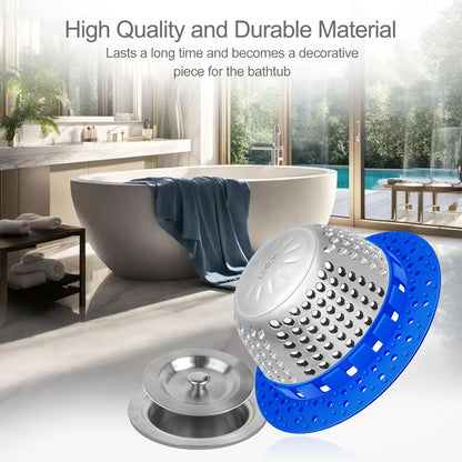 LEKEYE Drain Hair Catcher/Bathtub Drain Cover/Drain Protector for Pop-Up & Regular Drains(Patented Product)