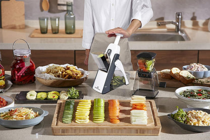 ONCE FOR ALL Safe Mandoline Slicer Kitchen, All in 1 Vegetable Slicer, Gray