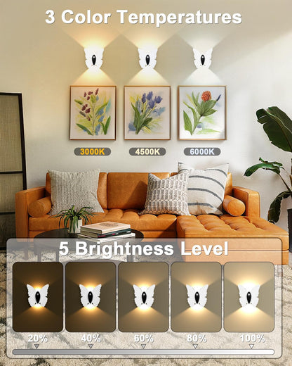 Eneru Motion Sensor Wall Sconce Set of 2, Rechargeable Wall Lights, Indoor