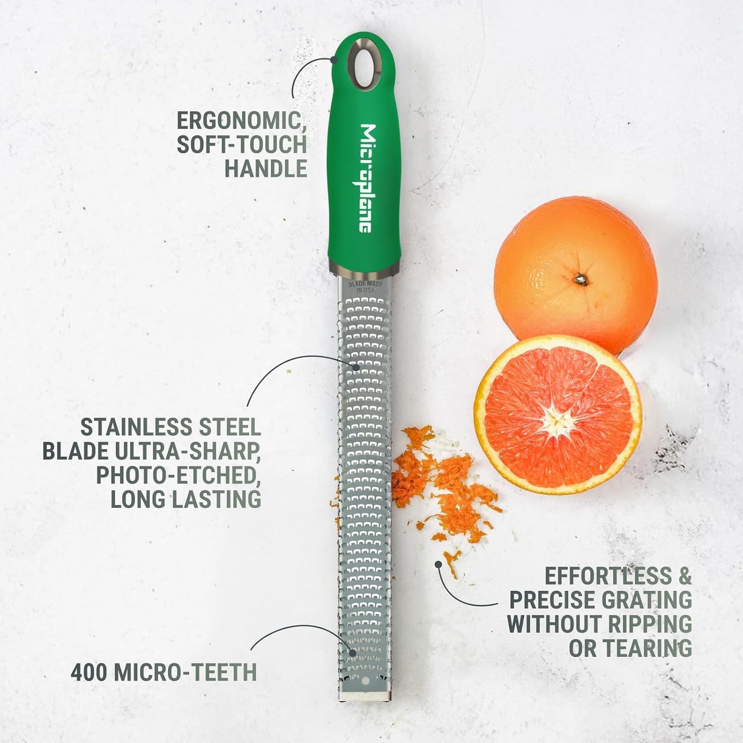 Premium Classic Series Zester - Lipstick Pink | Lemon Zester tool, Hard Cheese & Vegetable Grater | For Citrus, Parmesan Cheese, Garlic, Ginger, Nutmeg | Fine Stainless Steel Blade, Made in USA