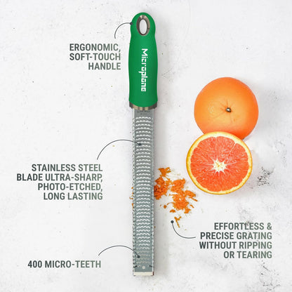 Premium Classic Series Zester - Lipstick Pink | Lemon Zester tool, Hard Cheese & Vegetable Grater | For Citrus, Parmesan Cheese, Garlic, Ginger, Nutmeg | Fine Stainless Steel Blade, Made in USA