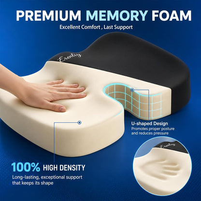 Seat Cushion for Office Chair, 2 Pack Memory Foam Chair Cushions