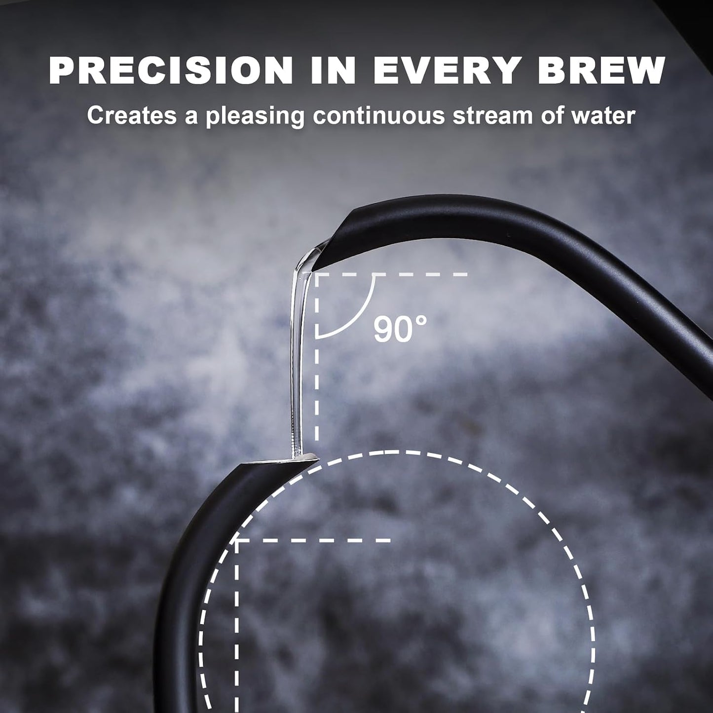 Nueve&Five Electric Gooseneck Kettle with Thermometer, 1.0L Pour Over Hot Water Kettle for Coffee and Tea, 1000W, Auto Shutoff, Boil-Dry Protection, Matte Black