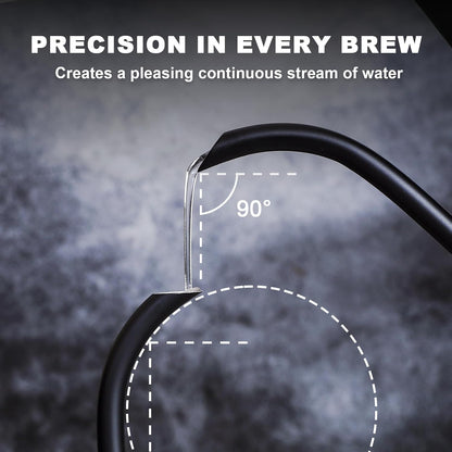 Nueve&Five Electric Gooseneck Kettle with Thermometer, 1.0L Pour Over Hot Water Kettle for Coffee and Tea, 1000W, Auto Shutoff, Boil-Dry Protection, Matte Black