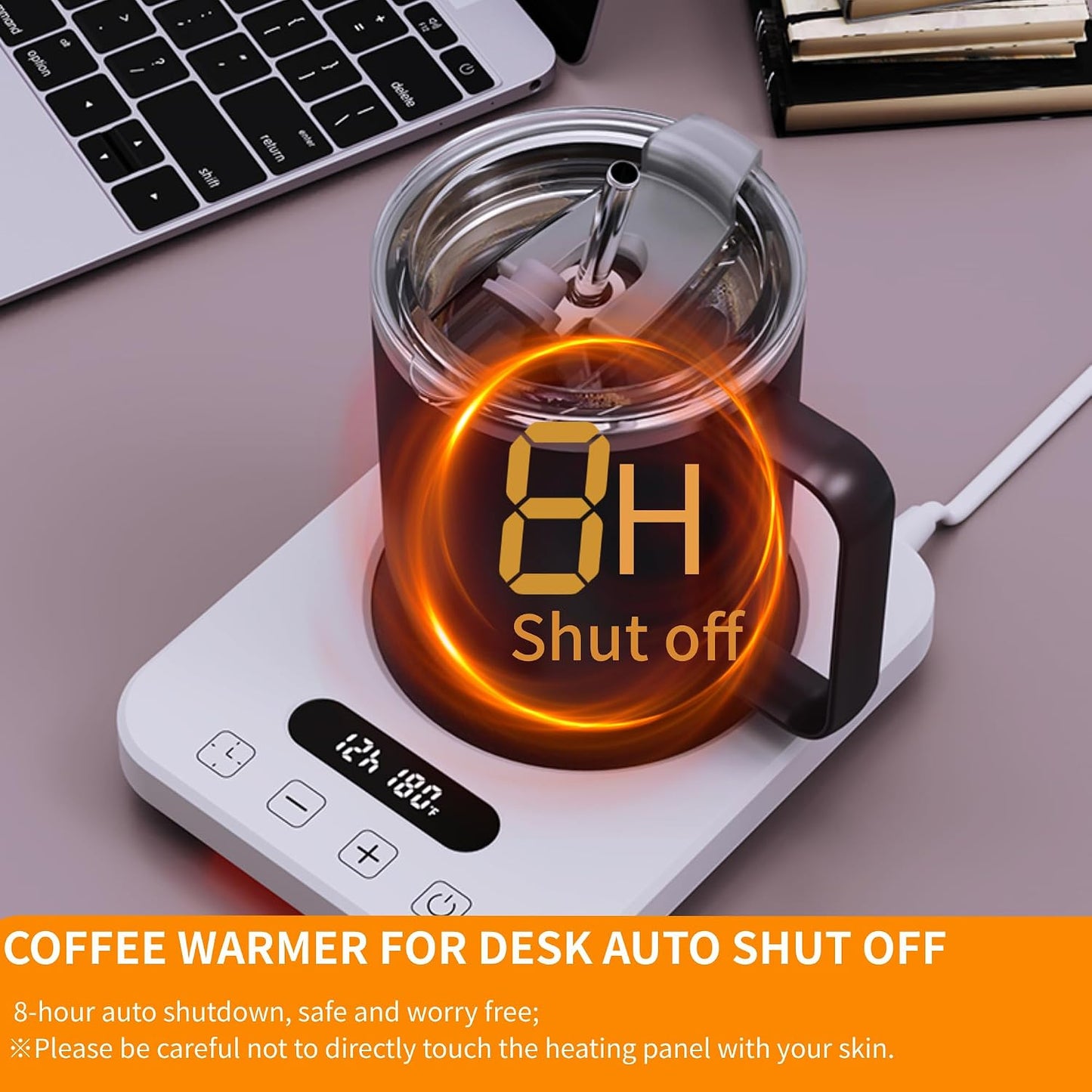Coffee Mug Warmer, Cup Warmer with Auto Shut Off, Fast Bottle Warmers for All Bottles，3 Temp Settings, Multifunctional Bottle Warmer for Coffee, Beverage, Milk, Tea, Coffee Warmer Plate,Black