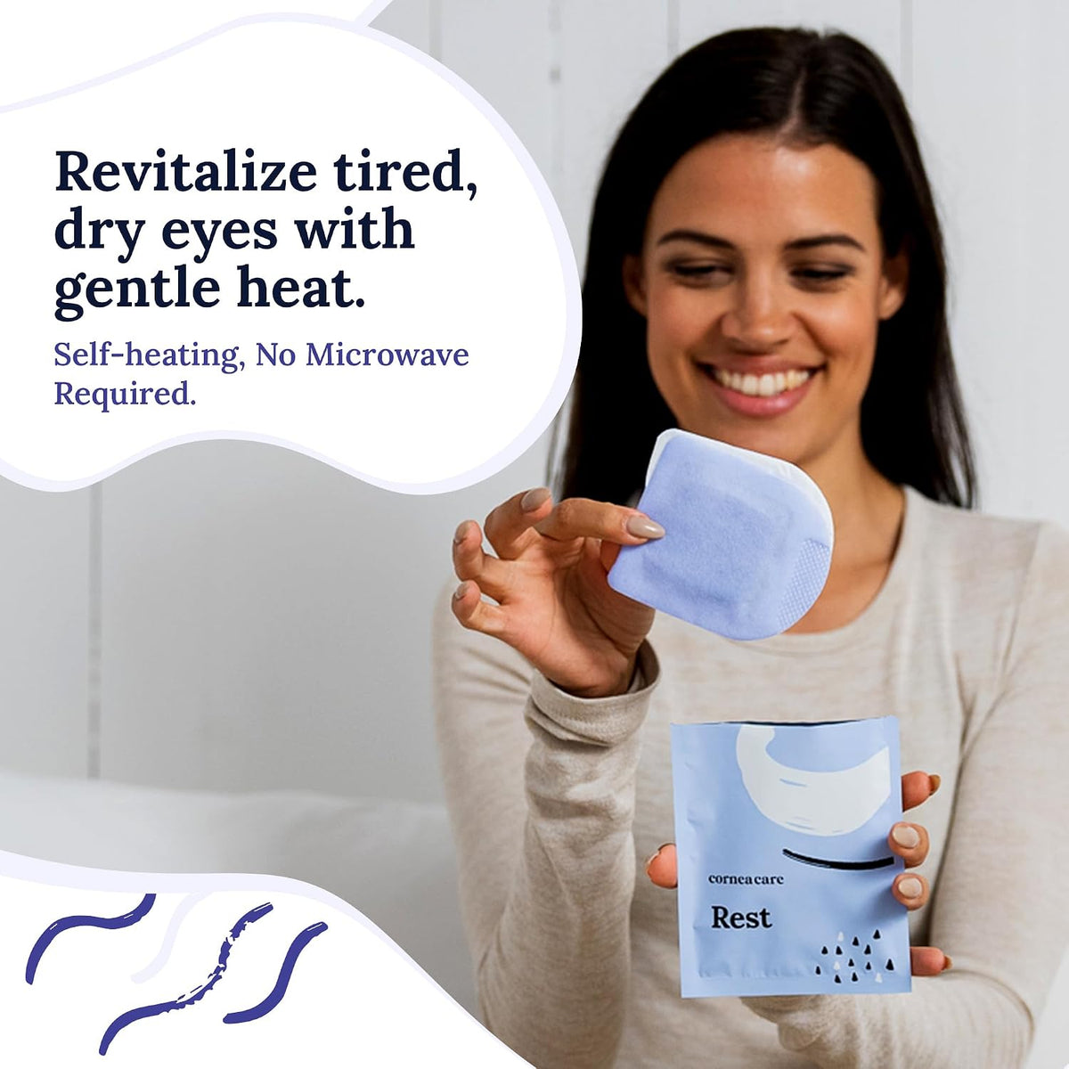 CorneaCare Rest Self Heating Warm Compress for Dry, Tired Eyes | 30 Count