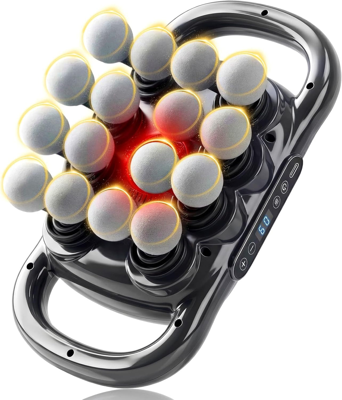 16-Head Massage Gun Deep Tissue, 9 Speeds & 9 Models Electric Percussion Muscle Massager, Quiet Portable Back Massager for Pain Relief, Relaxation for Back, Neck, Shoulders, Legs, Feet (42head)