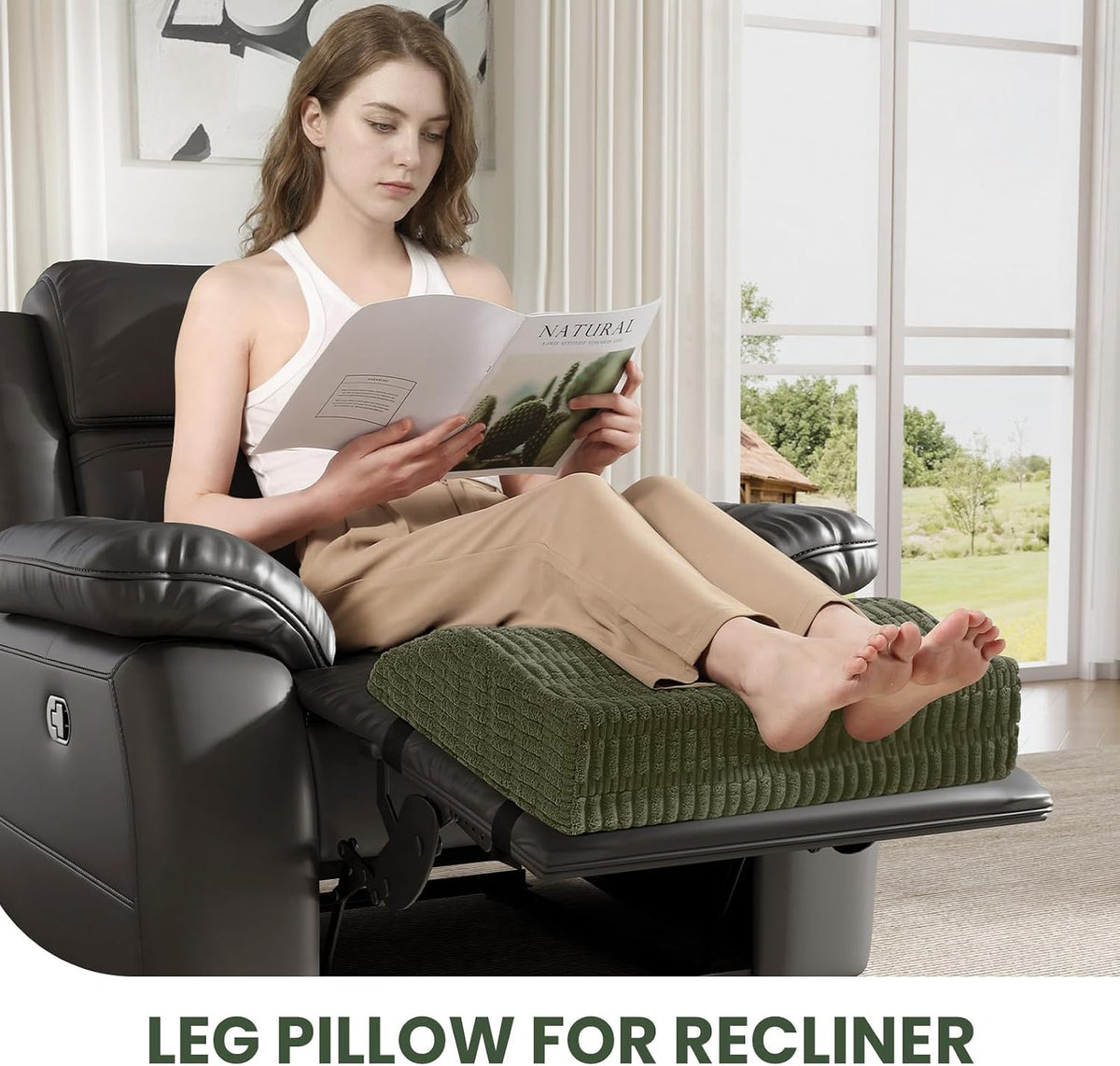 idee-home Recliner Leg Rest Cushion, Recliner Footrest Extender Pillow