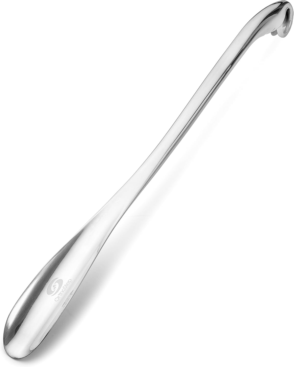 Red Moose Shoe Horn Long Handle Metal 24 inch - Durable and Sturdy for Shoes and Boots