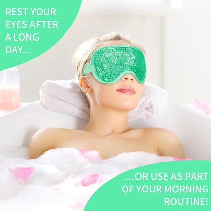 Cooling Eye Mask with Gel Beads, Reusable Cold Eye Mask for Puffy Eyes, Dark Circles, Sleep, Relaxation, Soft Cooling Eye Pads for Men Women（Purple）