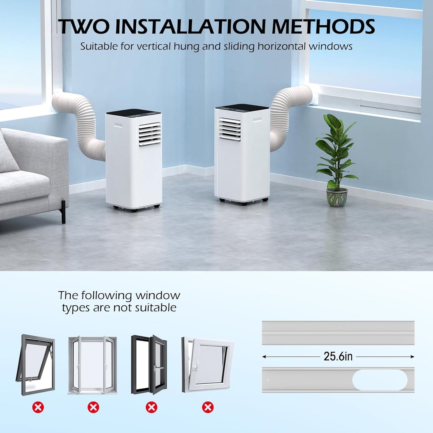 16000 BTU Portable Air Conditioners with WiFi APP | 5-in-1 Fast Cooling for 850 Sq.Ft, Dehumidifier, Fan, 24H Timer, Quiet 40dB Sleep Mode for Home - Included window kit
