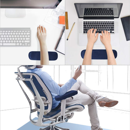 MOSISO Chair Armrest Pads, Home/Office Chair Arm Rest Covers, Black | 2 Pack Memory Foam Comfy Computer Gaming Elbow Cushion, Removable Washable Elbow, Support Forearm Pressure Relief