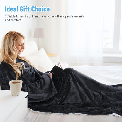 Catalonia Sherpa Wearable Blanket with Sleeves Arms