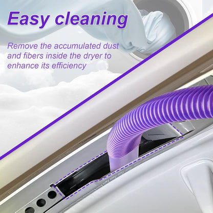 Upgraded Dryer Vent Cleaner Kit: Universal Vacuum Hose Attachment for Lint Removal Fits All Vacuums Cleaner Dryer Cleaning Tools for Clogged Ducts (Blue)