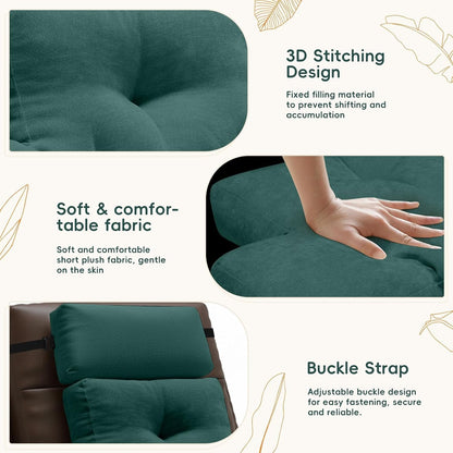 2-Piece Neck Pillow Lumbar Support Cushion for Recliner, Ergonomic High-Density Foam Backrest with Adjustable Headrest, Soft Comfy Back Support for Office Chair, Sofa, Couch, Pain Relief, Beige