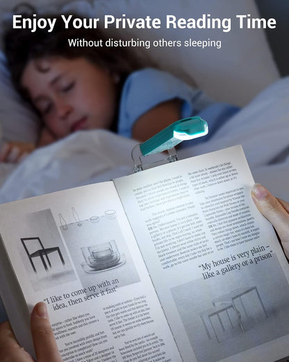 DEWENWILS USB Rechargeable Book Reading Light, Clip on Book Light (Blue)