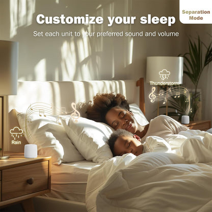 White Noise Machine | Paussion Long-Lasting Fast Charging Portable Travel Mini Sound Machine with 25 Soothing Sounds for Adults, Kids, and Babies | Auto Timer, Travel, Sleep, Baby, Fan - White
