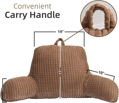 A Nice Night Darkgrey 17" Bed Wedge Pillows with Arms for Sitting