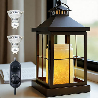 2026 New Candle Warmer Lamp with Timer,Compatible with 3 Wick Candles Jars,Vintage Candle Warmer Lantern Lamp,Dimmable Farmhouse Candle Lamp Warmer,Fully Enclosed and Hanging Up Designed