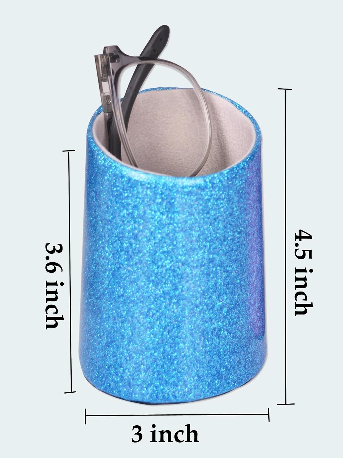 2 Pack Eyeglasses Holder PU Leather Glasses Stand Case Holder for Desks or Nightstands