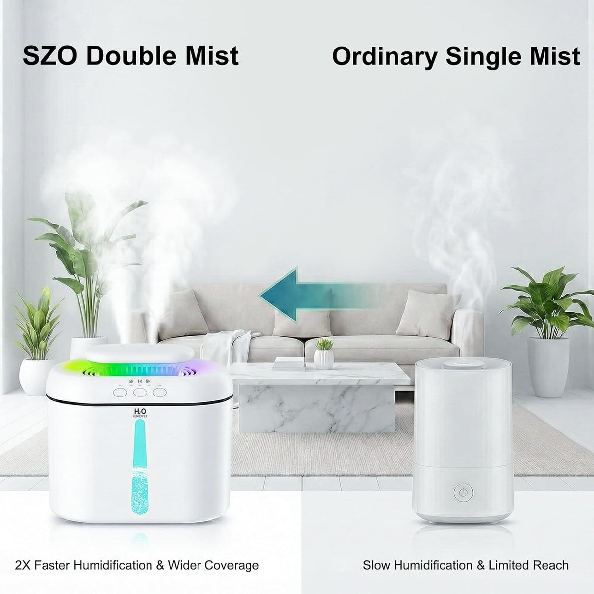 SZO Plant Humidifier Indoor, 2.5L Humidifiers for Bedroom