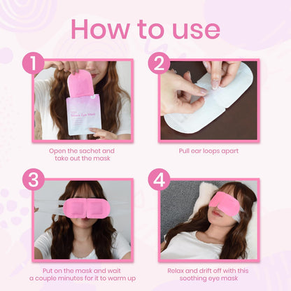 LANNA Heated Steam Eye Mask, Disposable 120 Minutes, Lavender Scent, 5 Pcs