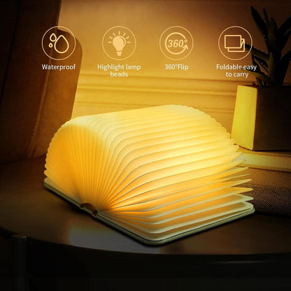 QXMGCBOK Folding Book Lamp Dragon Night Light | Book Light as Gifts for Book Lovers,Portable Bedside Light 3 Colors