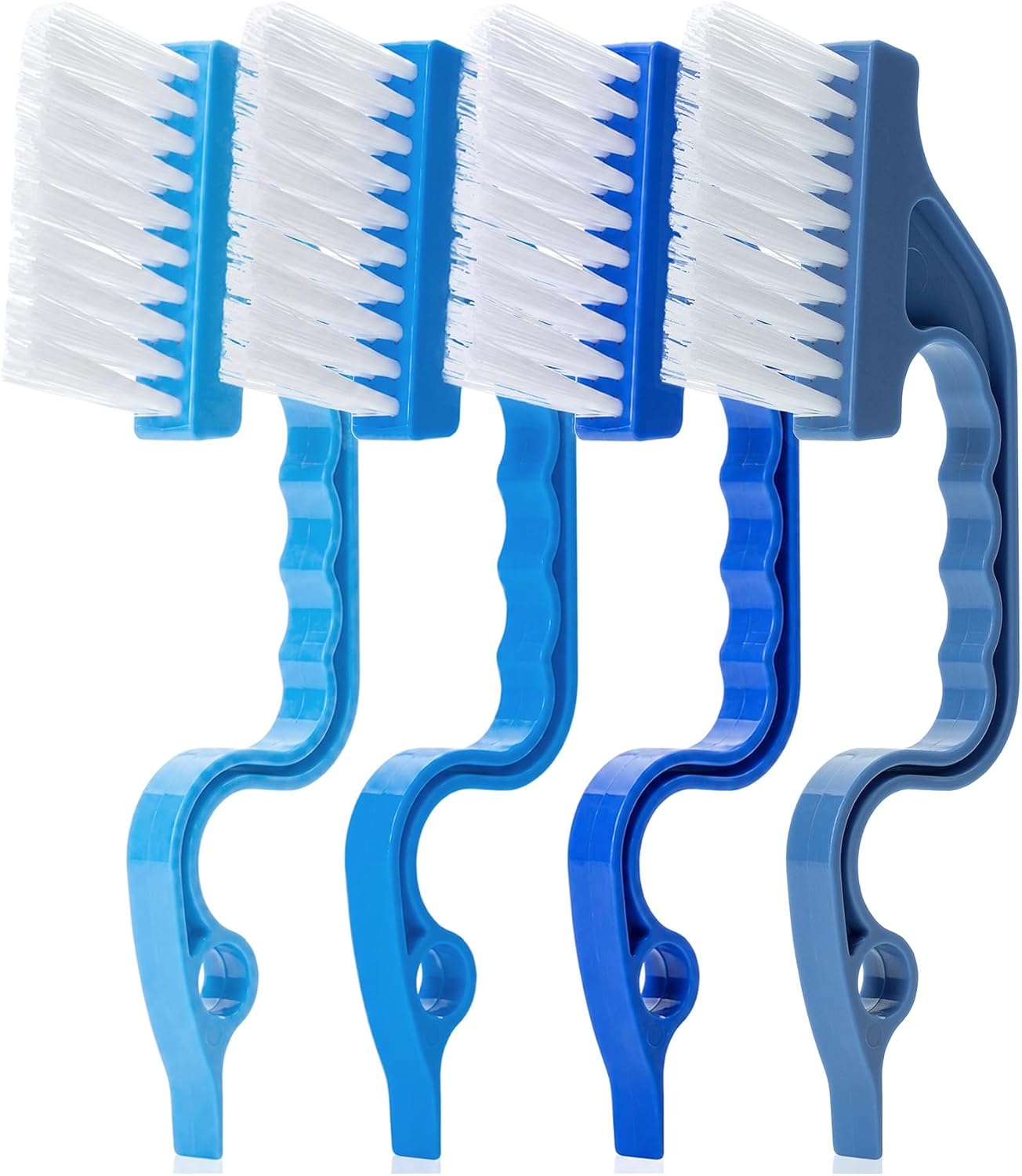 Slick- Window Track Cleaning Brush, 2 Pack, Yellow/Purple Ergonomic Handle, Built-in Scraper, Multipurpose, Window Track Cleaning Tools
