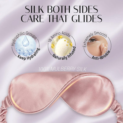 OLESILK 100% Mulberry Silk Sleep Mask for Women - Zero-Pressure Blackout