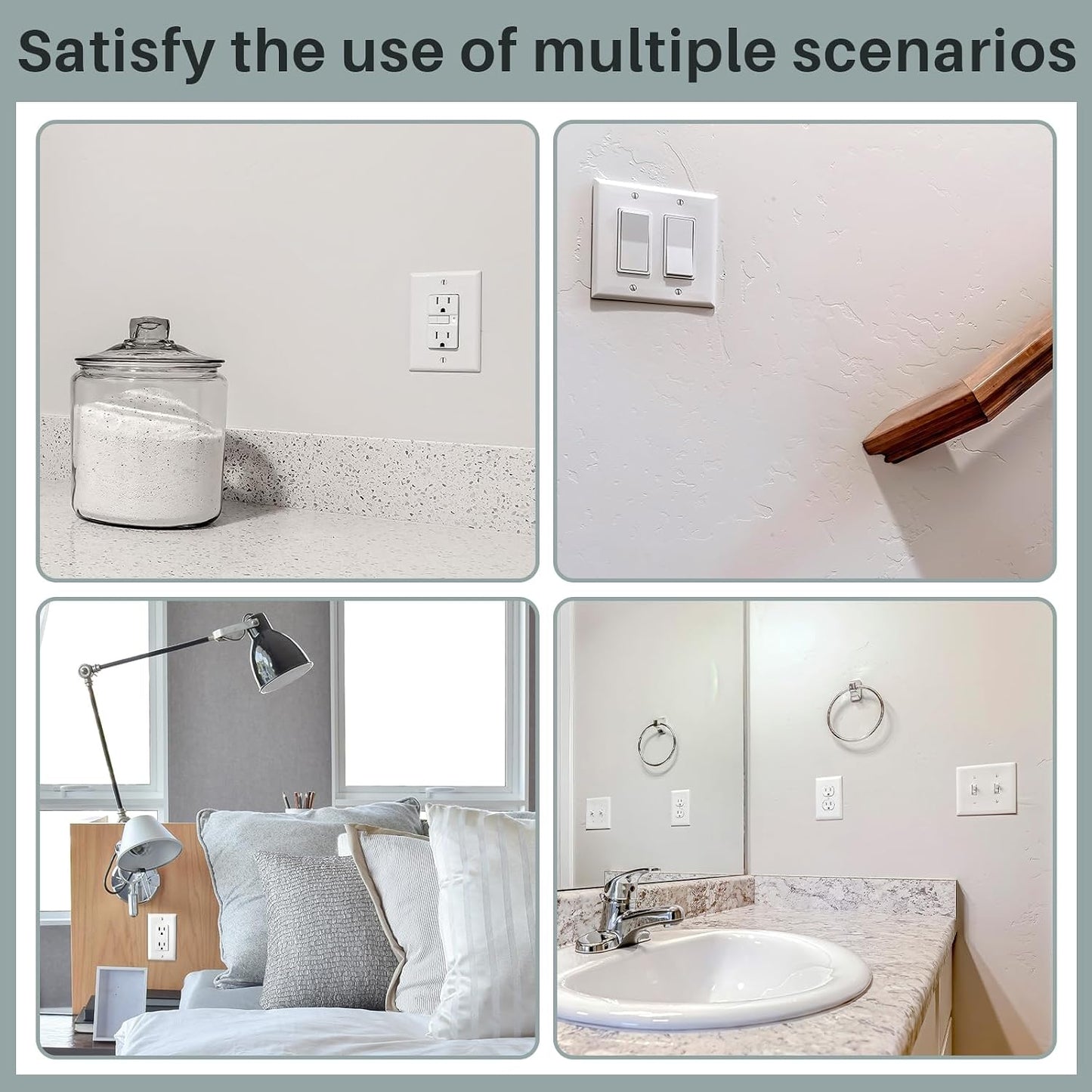 Tondiamo 74 Pcs Wall Plate Insulation and Draft Sealers Foam Insulation Pads Electrical Outlet Light Switch Covers Wall Gasket Without Adhesive