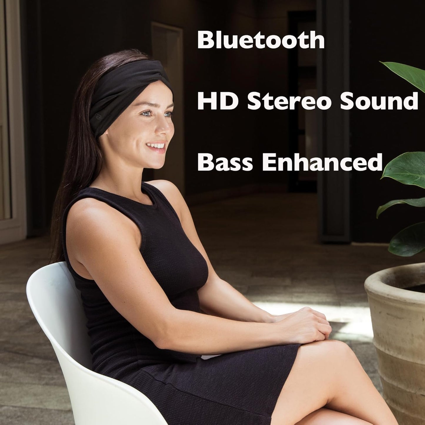 Bluetooth Headband Headphones for Women, Wireless Headband Headphones for Yoga, Running, Work, Sport, Over Ear, HD Stereo, 11H Playtime, Noise Isolation, Built-in Mic, Black | Wireless, HD Stereo, 11H Playtime, Noise Isolation, Built-in Mic