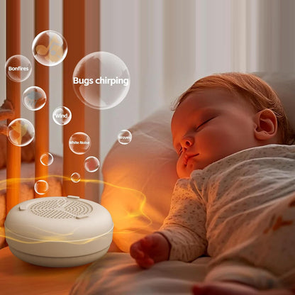 Portable Baby Sound Machine [White Noise for Babies Kids Adults][Supports Bluetooth Audio Playback][Timer Function][12 Soothing Sounds] 15 Hours Battery Life, Travel,Shower,Clips on Baby Stroller