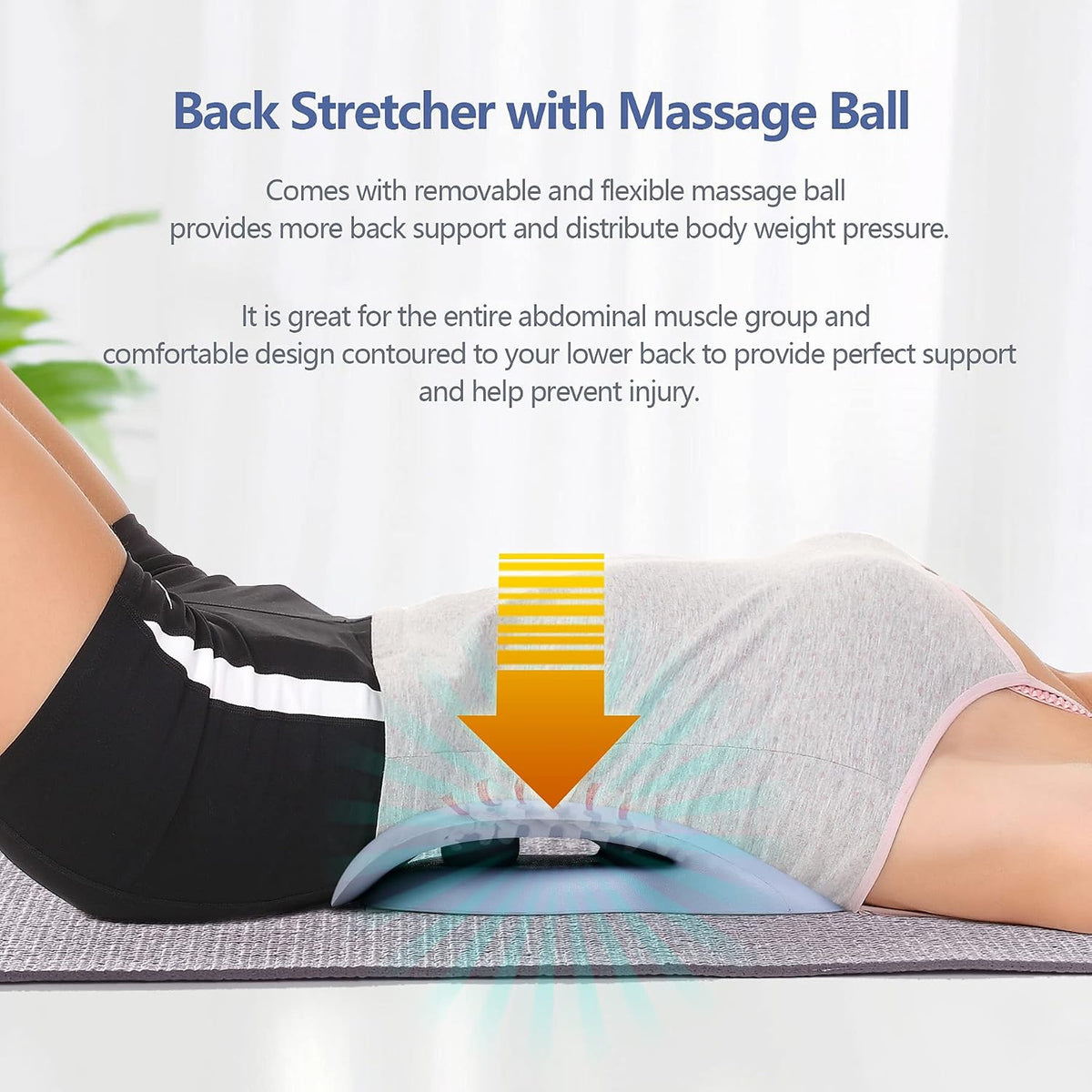 RESTCLOUD Back Stretcher for Back Pain Relief, Lower Back Stretcher Back Stretching Cushion, Lumbar Stretcher Device Helps with Spinal Stenosis Herniated Disc Sciatica Nerve